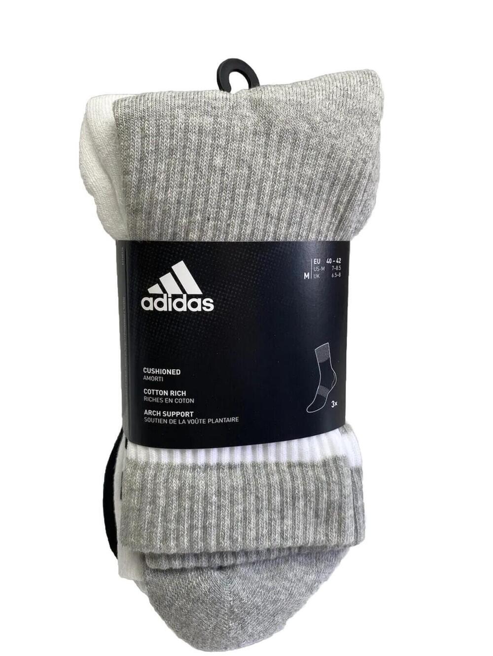 Adidas Men’s Cushioned Athletic Socks Arch Support Running Training New